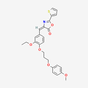 molecular formula C26H25NO6S B4039153 (4E)-4-[[3-ethoxy-4-[3-(4-methoxyphenoxy)propoxy]phenyl]methylidene]-2-thiophen-2-yl-1,3-oxazol-5-one 