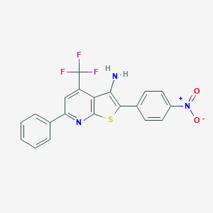 3-Amino-2-{4-nitrophenyl}-6-phenyl-4-(trifluoromethyl)thieno[2,3-b]pyridine