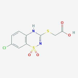 B040392 3-[(Carboxymethyl)thio]-7-chloro-4H-1,2,4-benzothiadiazine 1,1-dioxide CAS No. 114260-71-8