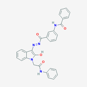 N-[3-({2-[1-(2-anilino-2-oxoethyl)-2-oxo-1,2-dihydro-3H-indol-3-ylidene]hydrazino}carbonyl)phenyl]benzamide