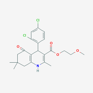 molecular formula C22H25Cl2NO4 B403922 2-Methoxyethyl 4-(2,4-dichlorophenyl)-2,7,7-trimethyl-5-oxo-1,4,5,6,7,8-hexahydro-3-quinolinecarboxylate 