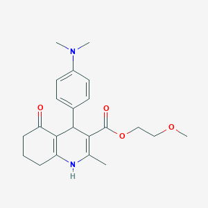 molecular formula C22H28N2O4 B403924 2-Methoxyethyl 4-[4-(dimethylamino)phenyl]-2-methyl-5-oxo-1,4,5,6,7,8-hexahydroquinoline-3-carboxylate 