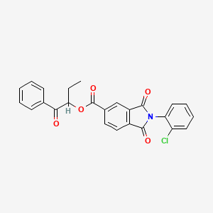 molecular formula C25H18ClNO5 B4039243 1-benzoylpropyl 2-(2-chlorophenyl)-1,3-dioxo-5-isoindolinecarboxylate 