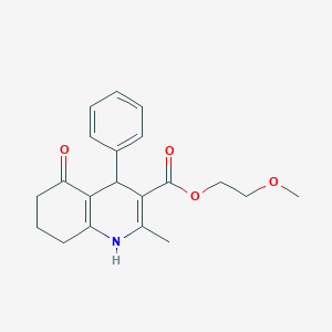 molecular formula C20H23NO4 B403925 2-Methoxyethyl 2-methyl-5-oxo-4-phenyl-1,4,5,6,7,8-hexahydroquinoline-3-carboxylate 