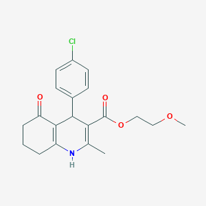 molecular formula C20H22ClNO4 B403926 2-Methoxyethyl 4-(4-chlorophenyl)-2-methyl-5-oxo-1,4,5,6,7,8-hexahydroquinoline-3-carboxylate 