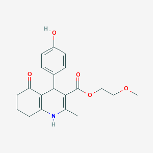 molecular formula C20H23NO5 B403927 2-Methoxyethyl 4-(4-hydroxyphenyl)-2-methyl-5-oxo-1,4,5,6,7,8-hexahydroquinoline-3-carboxylate 