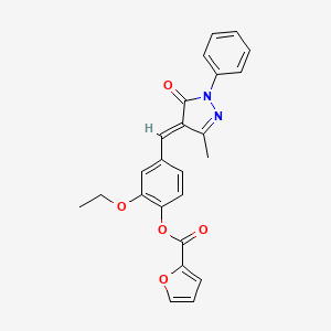 [2-ethoxy-4-[(E)-(3-methyl-5-oxo-1-phenylpyrazol-4-ylidene)methyl]phenyl] furan-2-carboxylate