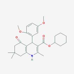 molecular formula C27H35NO5 B403930 Cyclohexyl 4-(2,5-dimethoxyphenyl)-2,7,7-trimethyl-5-oxo-1,4,5,6,7,8-hexahydroquinoline-3-carboxylate 