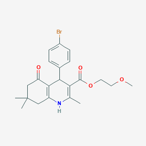 molecular formula C22H26BrNO4 B403934 2-Methoxyethyl 4-(4-bromophenyl)-2,7,7-trimethyl-5-oxo-1,4,5,6,7,8-hexahydroquinoline-3-carboxylate 