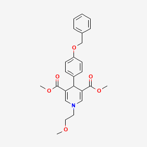 molecular formula C25H27NO6 B4039367 dimethyl 4-[4-(benzyloxy)phenyl]-1-(2-methoxyethyl)-1,4-dihydro-3,5-pyridinedicarboxylate 