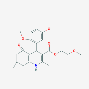molecular formula C24H31NO6 B403937 2-Methoxyethyl 4-(2,5-dimethoxyphenyl)-2,7,7-trimethyl-5-oxo-1,4,5,6,7,8-hexahydroquinoline-3-carboxylate 
