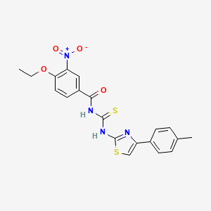 4-ethoxy-N-({[4-(4-methylphenyl)-1,3-thiazol-2-yl]amino}carbonothioyl)-3-nitrobenzamide