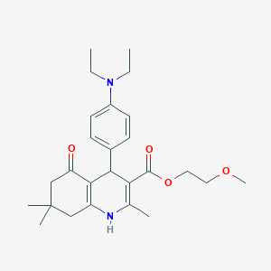 2-Methoxyethyl 4-[4-(diethylamino)phenyl]-2,7,7-trimethyl-5-oxo-1,4,5,6,7,8-hexahydroquinoline-3-carboxylate