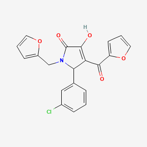 molecular formula C20H14ClNO5 B4039383 5-(3-Chlorophenyl)-4-(furan-2-carbonyl)-1-(furan-2-ylmethyl)-3-hydroxy-1H-pyrrol-2(5H)-one 