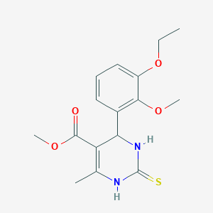 molecular formula C16H20N2O4S B4039409 methyl 4-(3-ethoxy-2-methoxyphenyl)-6-methyl-2-sulfanylidene-3,4-dihydro-1H-pyrimidine-5-carboxylate 