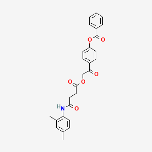 molecular formula C27H25NO6 B4039435 4-[2-({4-[(2,4-dimethylphenyl)amino]-4-oxobutanoyl}oxy)acetyl]phenyl benzoate 