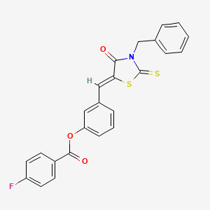 [3-[(Z)-(3-benzyl-4-oxo-2-sulfanylidene-1,3-thiazolidin-5-ylidene)methyl]phenyl] 4-fluorobenzoate