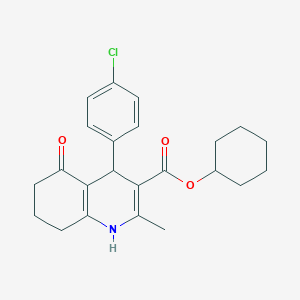 molecular formula C23H26ClNO3 B403944 Cyclohexyl 4-(4-chlorophenyl)-2-methyl-5-oxo-1,4,5,6,7,8-hexahydroquinoline-3-carboxylate 