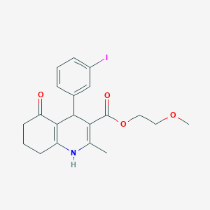 molecular formula C20H22INO4 B403946 2-Methoxyethyl 4-(3-iodophenyl)-2-methyl-5-oxo-1,4,5,6,7,8-hexahydroquinoline-3-carboxylate 