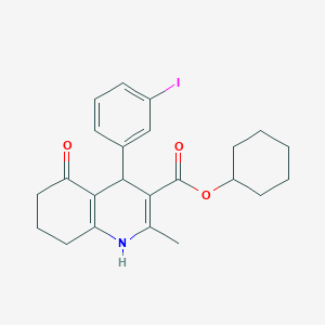 molecular formula C23H26INO3 B403947 Cyclohexyl 4-(3-iodophenyl)-2-methyl-5-oxo-1,4,5,6,7,8-hexahydroquinoline-3-carboxylate 