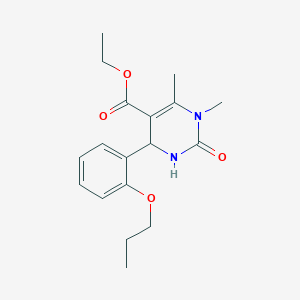 Ethyl 1,6-dimethyl-2-oxo-4-(2-propoxyphenyl)-1,2,3,4-tetrahydropyrimidine-5-carboxylate