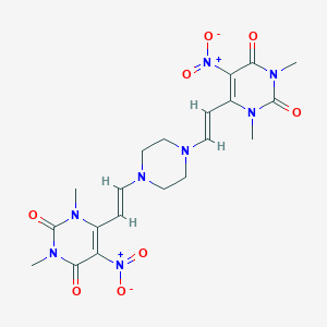 molecular formula C20H24N8O8 B403951 5-nitro-6-{2-[4-(2-{5-nitro-1,3-dimethyl-2,6-dioxo-1,2,3,6-tetrahydro-4-pyrimidinyl}vinyl)-1-piperazinyl]vinyl}-1,3-dimethyl-2,4(1H,3H)-pyrimidinedione 