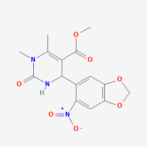 molecular formula C15H15N3O7 B403955 Methyl 3,4-dimethyl-6-(6-nitro-1,3-benzodioxol-5-yl)-2-oxo-1,6-dihydropyrimidine-5-carboxylate 