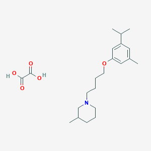 molecular formula C22H35NO5 B4039569 草酸 1-[4-(3-异丙基-5-甲基苯氧基)丁基]-3-甲基哌啶 