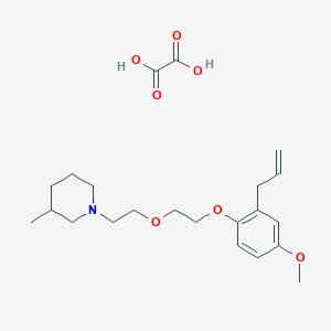 molecular formula C22H33NO7 B4039571 1-{2-[2-(2-烯丙基-4-甲氧基苯氧基)乙氧基]乙基}-3-甲基哌啶草酸盐 