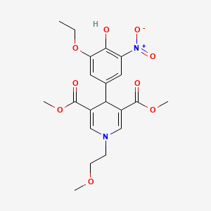 molecular formula C20H24N2O9 B4039635 dimethyl 4-(3-ethoxy-4-hydroxy-5-nitrophenyl)-1-(2-methoxyethyl)-1,4-dihydro-3,5-pyridinedicarboxylate 