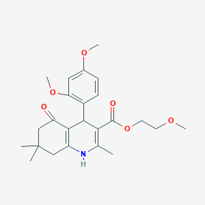 2-Methoxyethyl 4-(2,4-dimethoxyphenyl)-2,7,7-trimethyl-5-oxo-1,4,5,6,7,8-hexahydroquinoline-3-carboxylate