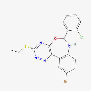 molecular formula C18H14BrClN4OS B4039647 10-溴-6-(2-氯苯基)-3-(乙硫基)-6,7-二氢[1,2,4]三嗪并[5,6-d][3,1]苯并噁杂氮杂菲 