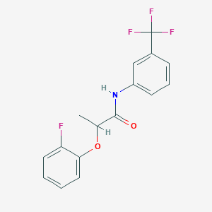 molecular formula C16H13F4NO2 B4039678 2-(2-fluorophenoxy)-N-[3-(trifluoromethyl)phenyl]propanamide 