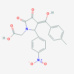 molecular formula C20H16N2O7 B403969 {3-hydroxy-4-[(4-methylphenyl)carbonyl]-5-(4-nitrophenyl)-2-oxo-2,5-dihydro-1H-pyrrol-1-yl}acetic acid 