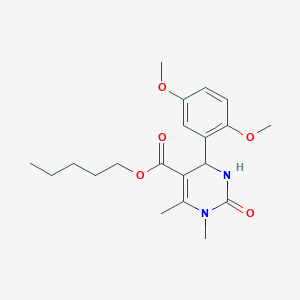 molecular formula C20H28N2O5 B403971 Pentyl 4-(2,5-dimethoxyphenyl)-1,6-dimethyl-2-oxo-1,2,3,4-tetrahydro-5-pyrimidinecarboxylate 