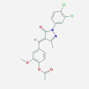 4-{[(4E)-1-(3,4-DICHLOROPHENYL)-3-METHYL-5-OXO-4,5-DIHYDRO-1H-PYRAZOL-4-YLIDENE]METHYL}-2-METHOXYPHENYL ACETATE