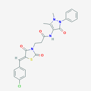 3-[5-(4-chlorobenzylidene)-2,4-dioxo-1,3-thiazolidin-3-yl]-N-(1,5-dimethyl-3-oxo-2-phenyl-2,3-dihydro-1H-pyrazol-4-yl)propanamide