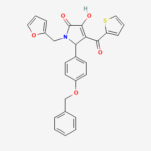 molecular formula C27H21NO5S B4039762 5-[4-(benzyloxy)phenyl]-1-(furan-2-ylmethyl)-3-hydroxy-4-(thiophen-2-ylcarbonyl)-1,5-dihydro-2H-pyrrol-2-one 