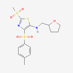 molecular formula C16H20N2O5S3 B4039776 4-[(4-methylphenyl)sulfonyl]-2-(methylsulfonyl)-N-(tetrahydro-2-furanylmethyl)-1,3-thiazol-5-amine 