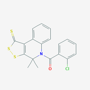 molecular formula C19H14ClNOS3 B403978 5-(2-Chlorobenzoyl)-4,4-dimethyl-4,5-dihydro-1H-[1,2]dithiolo[3,4-c]quinoline-1-thione CAS No. 331760-86-2