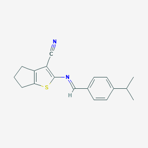 2-[(4-isopropylbenzylidene)amino]-5,6-dihydro-4H-cyclopenta[b]thiophene-3-carbonitrile