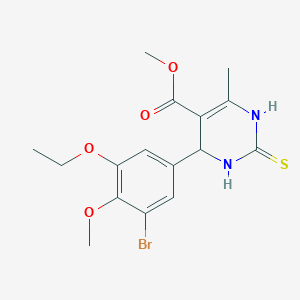 methyl 4-(3-bromo-5-ethoxy-4-methoxyphenyl)-6-methyl-2-sulfanylidene-3,4-dihydro-1H-pyrimidine-5-carboxylate