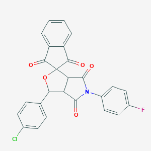 3-(4-chlorophenyl)-5-(4-fluorophenyl)-3a,6a-dihydrospiro[furo[3,4-c]pyrrole-1,2'-indene]-1',3',4,6(3H,5H)-tetrone