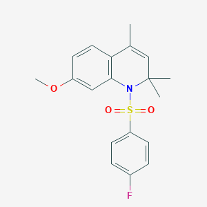 molecular formula C19H20FNO3S B403984 1-[(4-Fluorophenyl)sulfonyl]-7-methoxy-2,2,4-trimethyl-1,2-dihydroquinoline CAS No. 303179-64-8