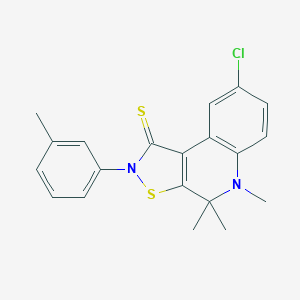 molecular formula C20H19ClN2S2 B403985 8-chloro-4,4,5-trimethyl-2-(3-methylphenyl)-4,5-dihydroisothiazolo[5,4-c]quinoline-1(2H)-thione 