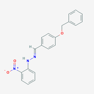 molecular formula C20H17N3O3 B403987 N-(4-Benzyloxy-benzylidene)-N'-(2-nitro-phenyl)-hydrazine 