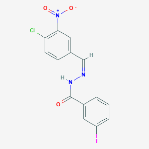 molecular formula C14H9ClIN3O3 B403989 N'-{4-chloro-3-nitrobenzylidene}-3-iodobenzohydrazide 