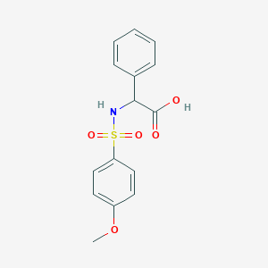 molecular formula C15H15NO5S B040399 2-[[(4-甲氧基苯基)磺酰基]氨基]-2-苯基乙酸 CAS No. 117309-46-3