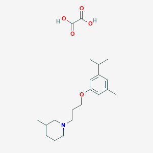 molecular formula C21H33NO5 B4039920 1-[3-(3-异丙基-5-甲基苯氧基)丙基]-3-甲基哌啶草酸盐 