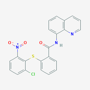 molecular formula C22H14ClN3O3S B4039938 2-[(2-氯-6-硝基苯基)硫代]-N-8-喹啉基苯甲酰胺 